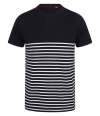 FR135 Front Row Unisex Breton Striped T-Shirt White / Navy colour image